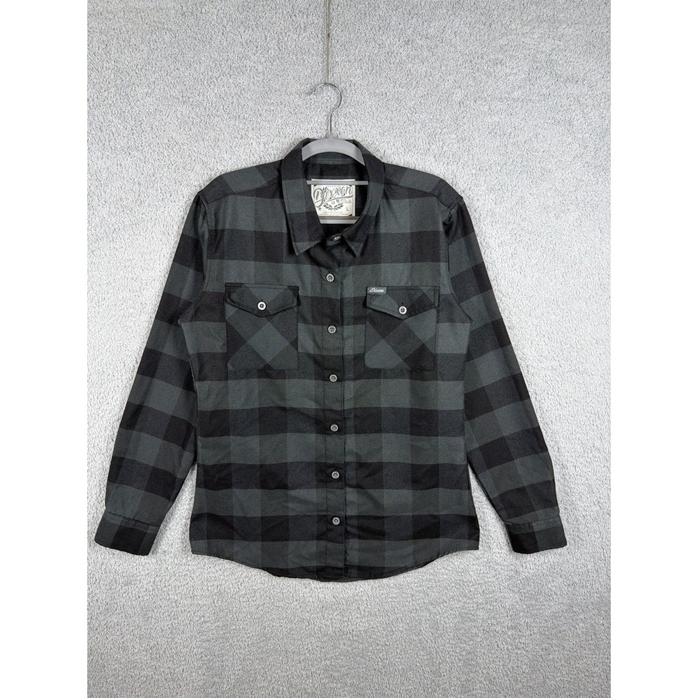 Dixxon Women's‎ Black/Gray Plaid Flannel Shirt Heritage 13 Size L